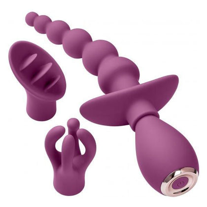 Cloud 9 Health & Wellness Anal Clitoral & Nipple Massager Kit - Plum
