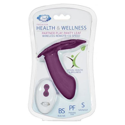Cloud 9 Health & Wellness Wireless Remote Control Panty Leaf Vibrator - Plum, Model WTC941, for Women, Clitoral and G-Spot Stimulation