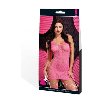 Lapdance Leopard Lace Mini Dress in Hot Pink - Seductive Chemise for Women (O/S)