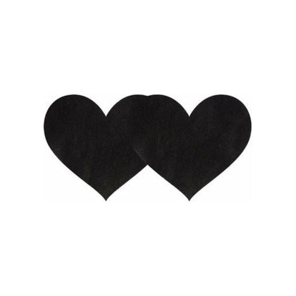 Black Satin Heart Pasties - 2 Pack by Peek A Boo: Premium Self-Adhesive Lingerie for Revealing Fashions - Model: Classic Black Heart - Gender: Unisex - Perfect for Enhancing Pleasure - Size: One Size Fits All
