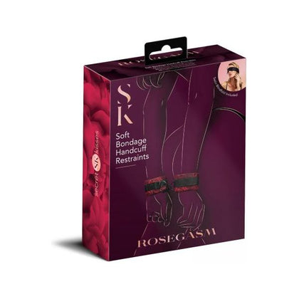 X-Gen Products Rosegasm Cuffs with Satin Blindfold - Soft Bondage Handcuffs Restraints for Couples - Model 2023 - Unisex - Pleasure for Eyes and Wrists - Seductive Black