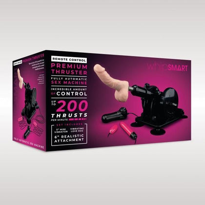 Whip Smart Deluxe Adjustable Machine Set - Premium Thruster Sex Machine (Model XG-200) for Targeted Stimulation - Unisex Pleasure - Black