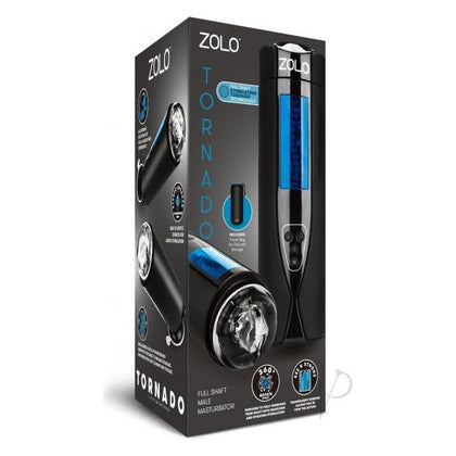 Zolo Tornado USB Rechargeable Full Shaft Male Masturbator - Model XG-2000 - Pleasure for Him - Intense Stimulation - Transparent