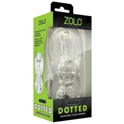 Zolo Gripz Dotted Clear Textured Stroker - Model XG-2001 - Male - Intense Stimulation - Transparent