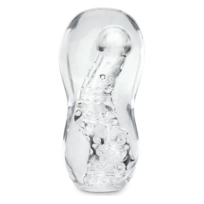 X-Gen Products presents the Zolo Gripz Wavy Stroker: The Ultimate Pleasure Experience for Him, Curved Interior, Clear Color - Adult Naughty Store