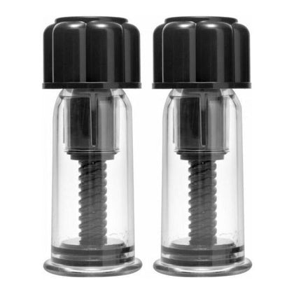 Master Series Black Maxxx Powerful Twist Nipple Suckers - Intense Nipple Suction for Sensual Stimulation - Model MX-2000 - Unisex Pleasure - Black