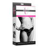 XR Brands Strap U Crave DP-100 Double Penetration Faux Leather Strap On for Women - Ultimate Pleasure in Black