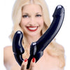 XR Brands Strap U Revolver Strapless Strap On Dildo Black - Model RSOD-10 - Dual Pleasure for Couples