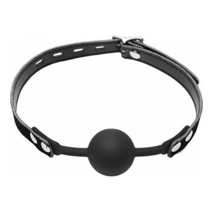 Master Series Premium Hush Locking Silicone Comfort Ball Gag - Model HS-2021 - Unisex - Oral Pleasure - Black