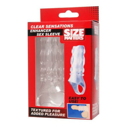XR Brands Size Matters Enhancer Sex Sleeve - Model XRS-5000 - Male Pleasure Enhancer for Intense Performance and Endless Pleasure - Clear