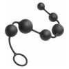Master Series Serpent 6 Silicone Anal Beads of Pleasure - Model 6SBP-BLK - Unisex - Intense Anal Stimulation - Black