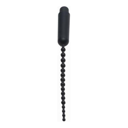 XR Brands Dark Rod Vibrating Beaded Silicone Sound Black - Model DR-5001 - Unisex Urethral Stimulation - Intense Pleasure Experience