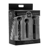 Dark Rods 3 Piece Silicone Penis Plug Set - Model DR-3PSPPS-BLK - For Men - Urethral Stimulation - Black