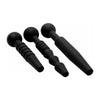 Dark Rods 3 Piece Silicone Penis Plug Set - Model DR-3PSPPS-BLK - For Men - Urethral Stimulation - Black - Adult Naughty Store