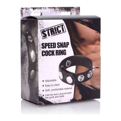 XR Brands Strict Speed Snap Cock Ring - Enhance Erection Strength and Sensation for Men - Model SS-200 - Black - Adult Naughty Store