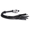 Strict 8 Tail Braided Flogger Black Leather - Intensify Your Sensual Experience with the XR Brands Strict 8 Tail Braided Flogger Black Leather BDSM Toy STBF-8T-001 - Unisex Pleasure in Black