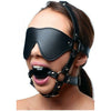 Strict Eye Mask Harness With Ball Gag Black - XR Brands | Bondage Head Harness for Sensory Deprivation and Speech Restraint | Model: EH-457 | Unisex | Enhance BDSM Play and Explore New Height - Adult Naughty Store