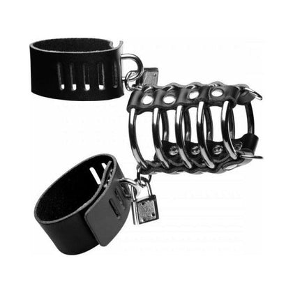 Strict Gates Of Hell Chastity Device Black: The Ultimate XR Brands 5 Ring Chastity Device with Cock and Ball Strap for Men's Intense Pleasure