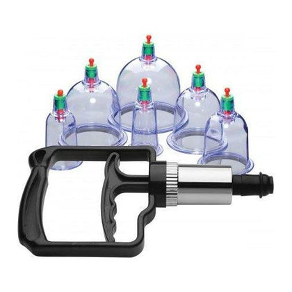 XR Brands Sukshen 6 Piece Cupping Set with Acu-Points - Versatile Suction Cups for Erotic Massage and Sensual Stimulation - Model XRSK-6 - Unisex - Full Body Pleasure - Clear