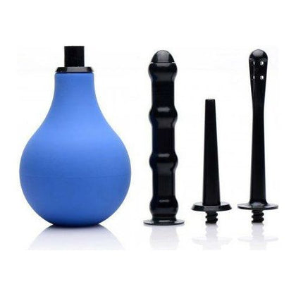 Cleanstream Premium One-Way Valve Anal Douche Set - XR Brands - Model DS-200 - Unisex - Anal Cleansing - Blue