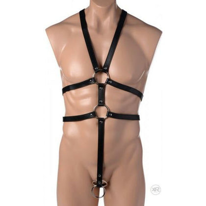 Strict Leather Male Full Body Harness - Model X1 - Black Leather - For Dominant and Submissive Pleasure