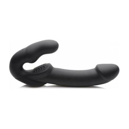 Strap U Evoke Super Charged Black Vibrating Strapless Strap On - Model EK-7001 - Women's Dual Pleasure - Black