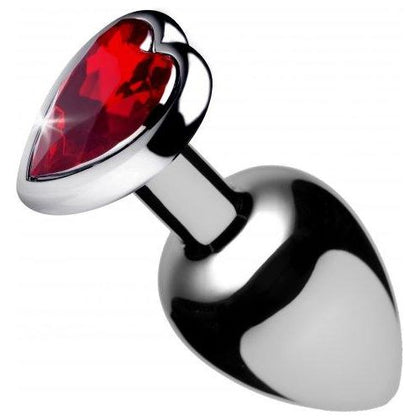XR Brands Booty Sparks Red Heart Gem Anal Plug Large - For Sensual Anal Stimulation and Dazzling Pleasure