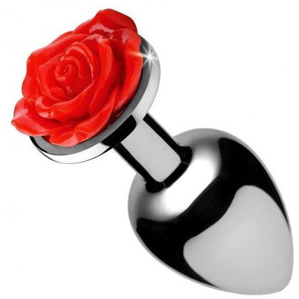 XR Brands Booty Sparks Red Rose Small Anal Plug - Model RS-001 - Unisex Pleasure Toy - Red