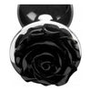 XR Brands Booty Sparks Rose Butt Plug Large - Elegant Black Aluminum Anal Pleasure Toy