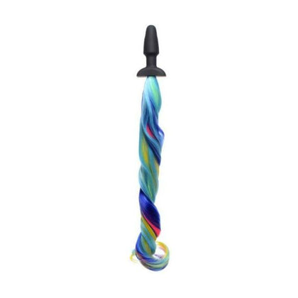 XR Brands Tailz Rainbow Pony Tail Anal Plug - Model TP-001 - Unisex Anal Pleasure - Vibrant Rainbow Color