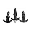 Trinity Vibes XR-TPR-VP-001 4 Piece Vibrating Anal Plug Set for Men and Women - Black - Adult Naughty Store