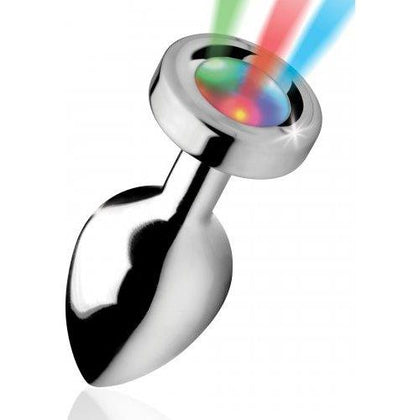 XR Brands Booty Sparks Light Up Medium Anal Plug - Model XRS-5001 - Unisex - Sensual Pleasure - Silver - Adult Naughty Store