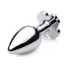 XR Brands Booty Sparks Lucky Clover Gem Anal Plug Small - Unisex Anal Pleasure Toy (Model: BSLC-S) - Silver/Green - Adult Naughty Store