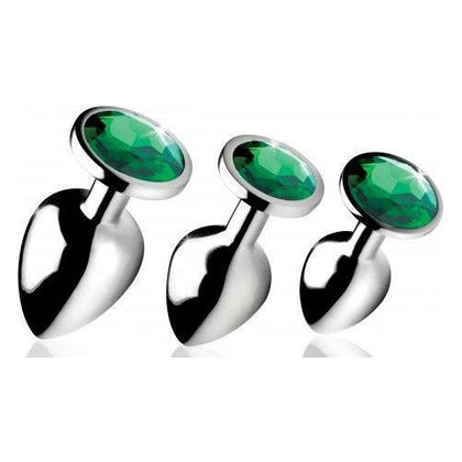 Booty Sparks XR Brands Emerald Gem Anal Plug Set - Model 3-Piece Set - Unisex - Anal Pleasure - Green