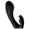 XR Brands Wonder Vibes 7X Bendable Silicone Rabbit Vibe Black - Ultimate Pleasure for Women - Adult Naughty Store