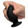 XR Brands Squeeze-It Silexpan Anal Plug Small Black - Model SP-001 - Unisex Pleasure Toy for Intense Anal Stimulation - Adult Naughty Store