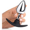 Master Series Dark Invader Metal & Silicone Anal Plug Medium - Model XRM-5002 - Unisex Pleasure - Black - Adult Naughty Store