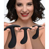 Master Series Dark Delights 3pc Curved Silicone Anal Trainer Set - Model DS-AT-003 - Unisex Anal Pleasure - Black - Adult Naughty Store