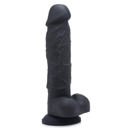 XR Brands Strap U Power Pecker 7in Silicone Dildo with Balls - Black - Adult Naughty Store