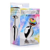 XR Brands Booty Sparks Rainbow Prism Gem Anal Plug Medium - Pleasureful Heart-Shaped Delight for All Genders, Silver & Rainbow - Adult Naughty Store