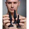 Master Series Triple Spire Tapered Silicone Anal Trainer 3pc Set - Model TS-3S | Unisex | Anal Pleasure | Black