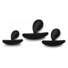 XR Brands Master Series Dark Droplets 3pc Curved Anal Trainer Set - Model DS-3ACT-BLK - Unisex Pleasure - Black