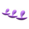 Frisky Booty Poppers Curved Silicone Anal Trainer 3pc Set - XR Brands - Model XYZ - Unisex - Anal Training - Purple