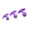 Frisky Booty Poppers Curved Silicone Anal Trainer 3pc Set - XR Brands - Model XYZ - Unisex - Anal Training - Purple