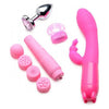 XR Brands Frisky Passion Deluxe Kit - 4-in-1 Vibrating Pleasure Set for Couples - Model FPDK-001 - Unisex - G-Spot and Clitoral Stimulation - Pink - Adult Naughty Store