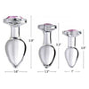 XR Brands Booty Sparks Pink Gem Glass Anal Plug Set - Model XRB-APS001 - Unisex Anal Pleasure Toy in Stunning Pink - Adult Naughty Store