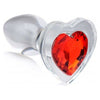 Booty Sparks Red Heart Glass Anal Plug Small - Sensational Pleasure for All Genders in a Captivating Red Color - Adult Naughty Store