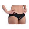 Strap U Lace Envy Crotchless Panty Harness Black X/XL - Adult Naughty Store