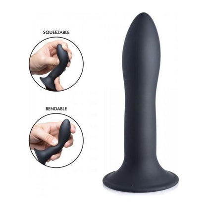 XR Brands Silexpan Silicone Squeezeable Slender Dildo Black - Model SD-5.3B - For All Genders - Delightful Pleasure for Every Intimate Encounter - Adult Naughty Store