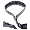 XR Brands Strict Padded Thigh Sling with Wrist Cuffs - Model XRSPTSWC-001 - Unisex BDSM Bondage Restraint for Ultimate Pleasure - Black